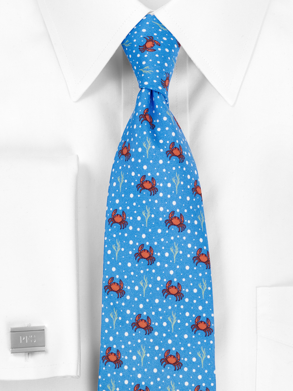 Alternate Image of Crab Motif Woven Silk Tie-1