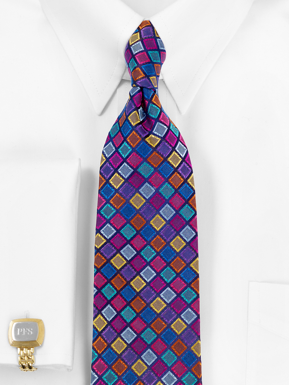 Alternate Image of Geometric Woven Silk Tie-1