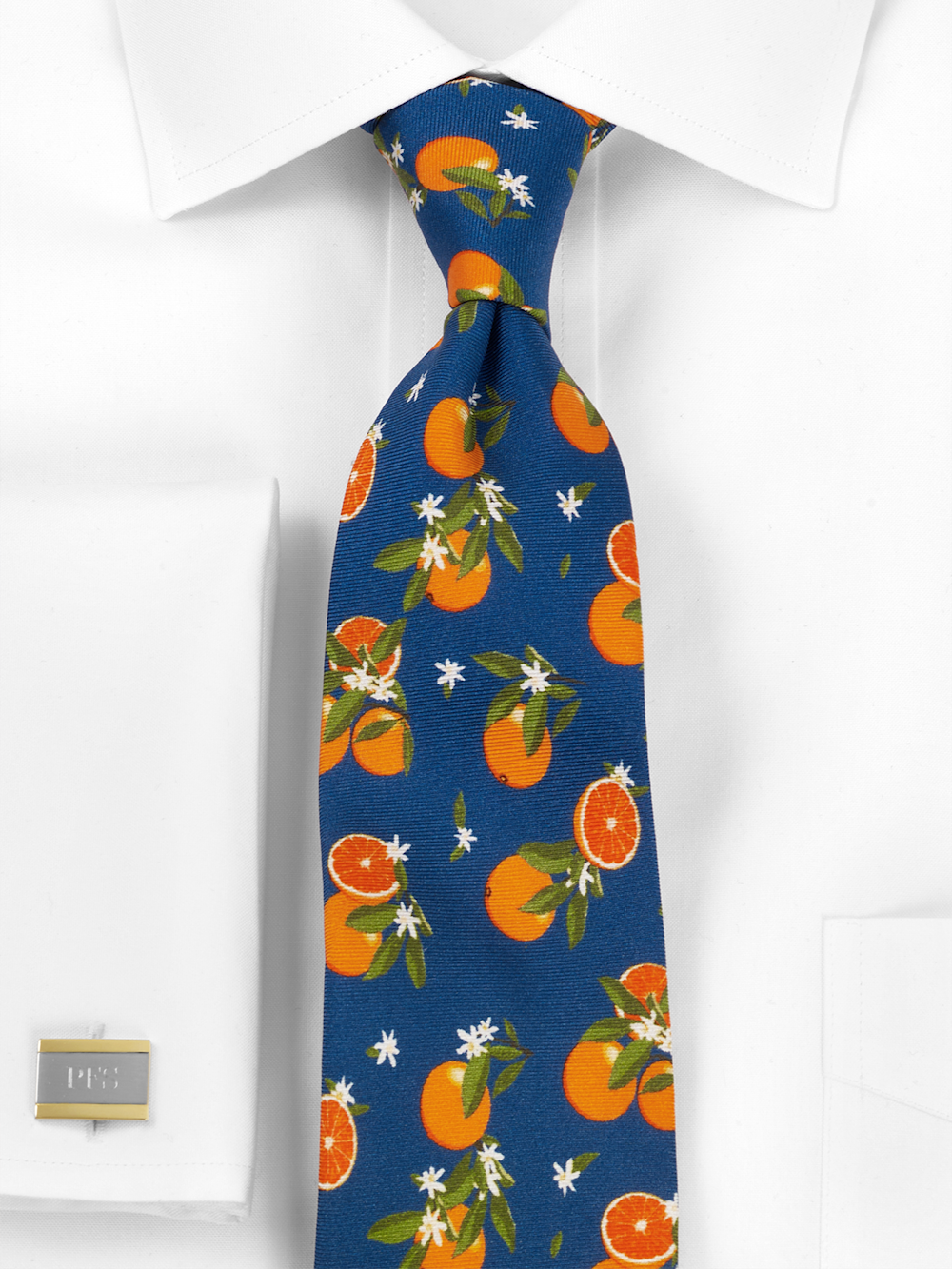 Alternate Shot of Men's Navy/Orange Novelty Neckwear