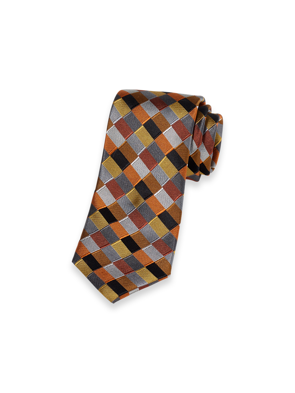 Product Image of Geometric Woven Silk Tie-Multi