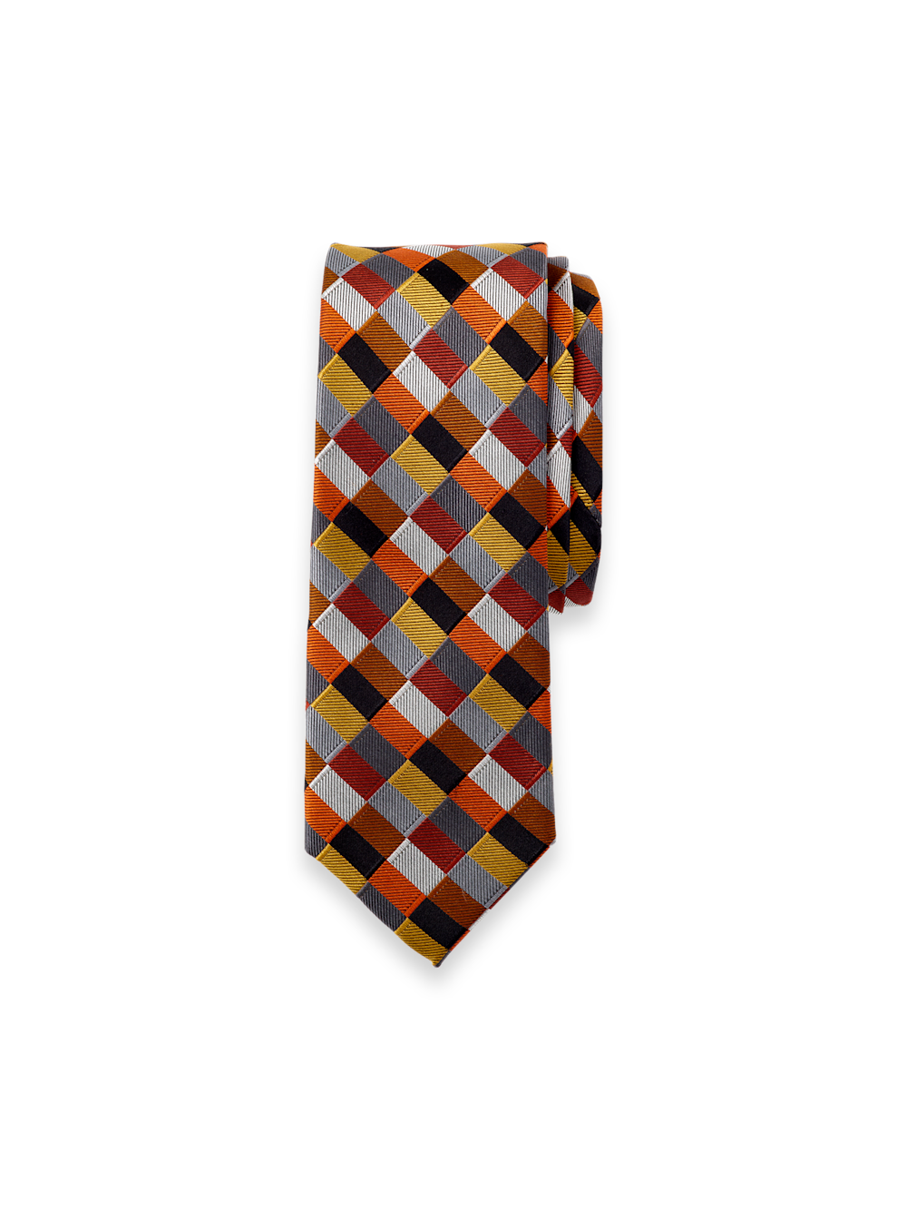 Product Image of Geometric Woven Silk Tie-Multi