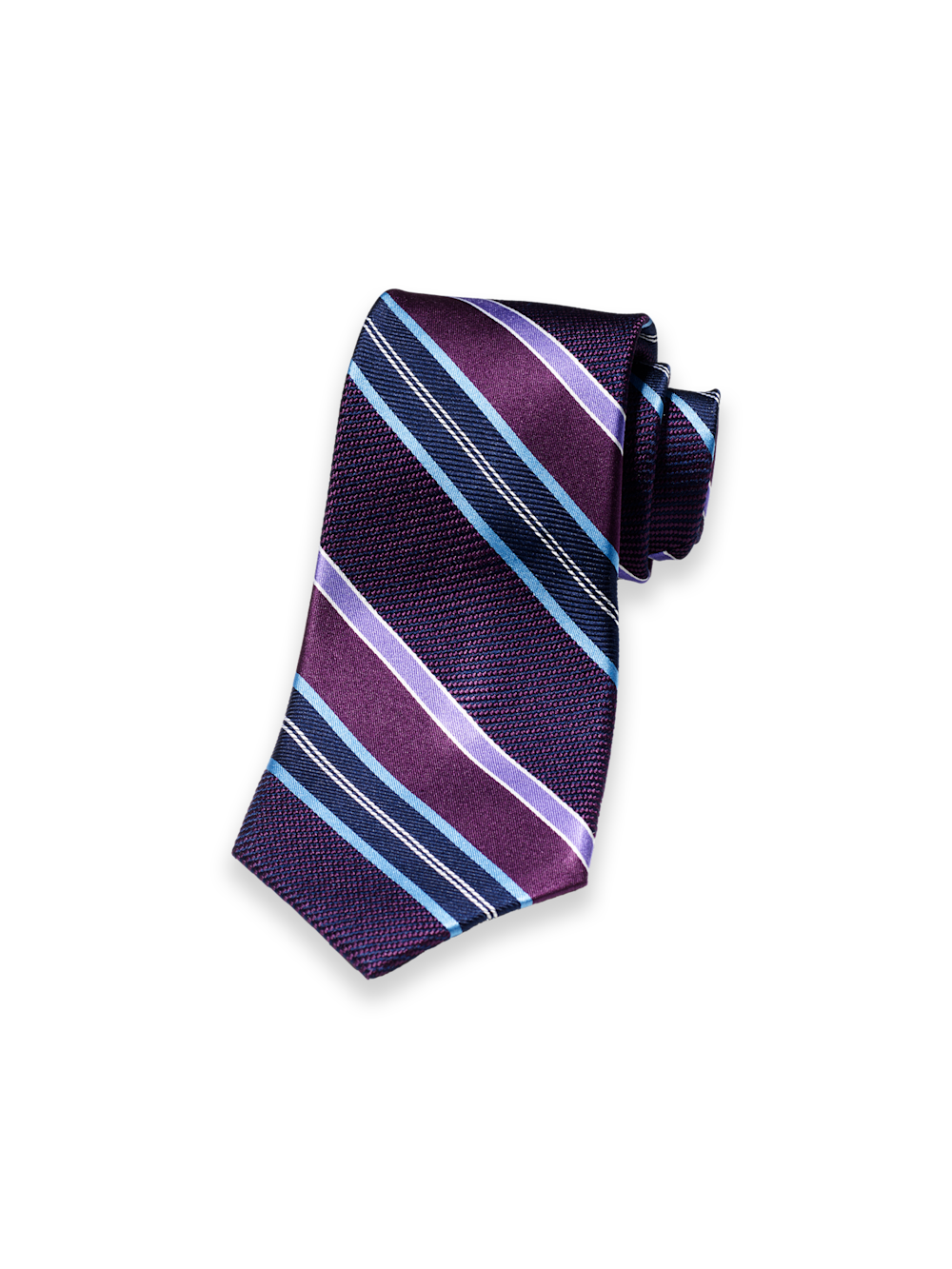 Product Image of Stripe Woven Silk Tie-Purple/Blue