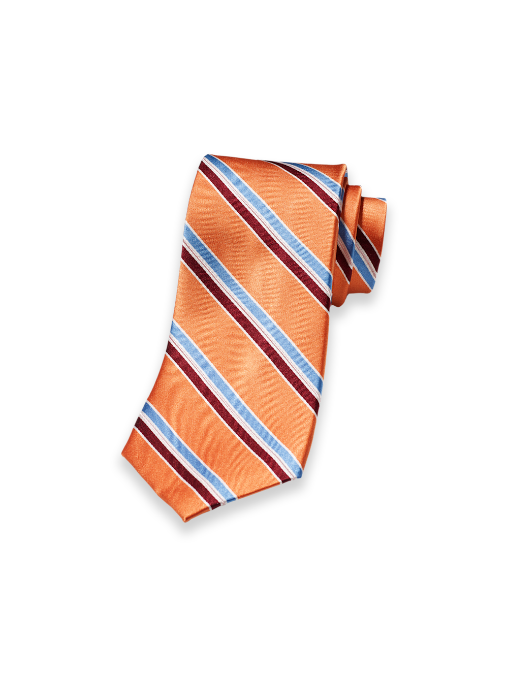 Product Image of Stripe Woven Silk Tie-Orange Multi