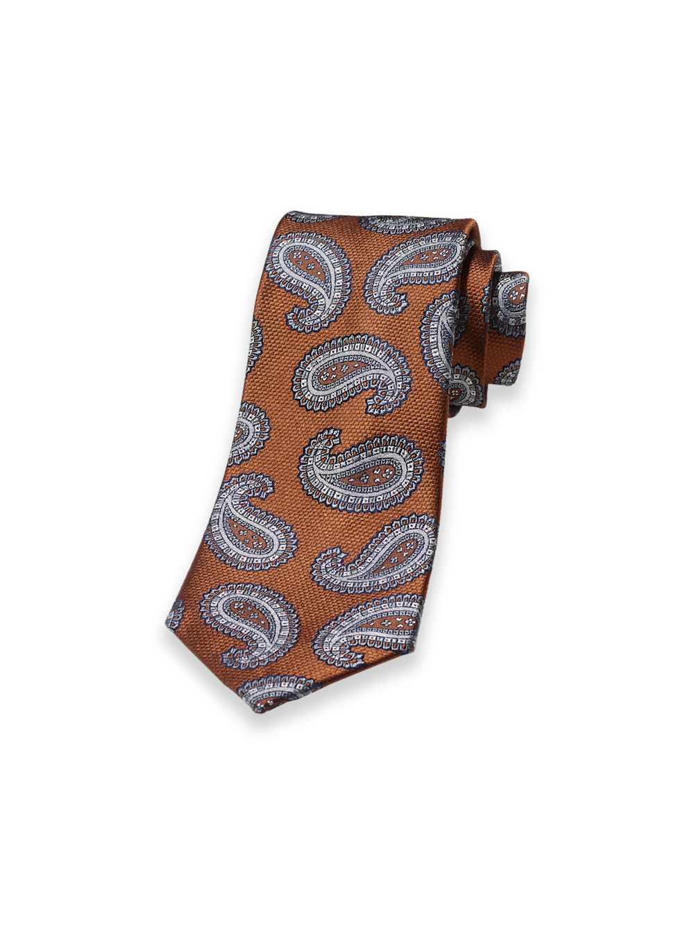 Product Image of Paisley Woven Silk Tie-Rust