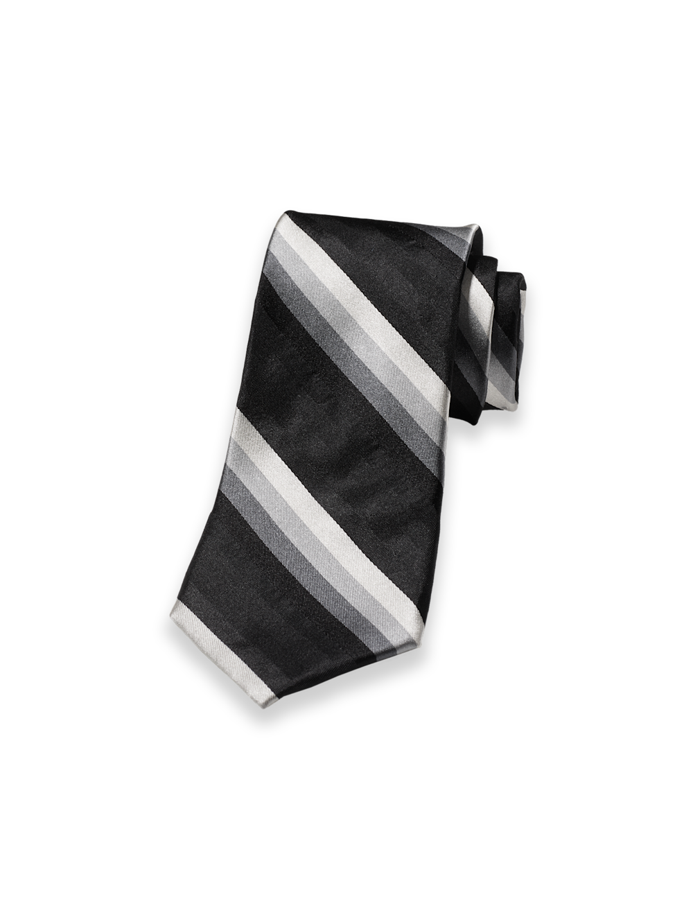Product Image of Stripe Woven Silk Tie-Black/White