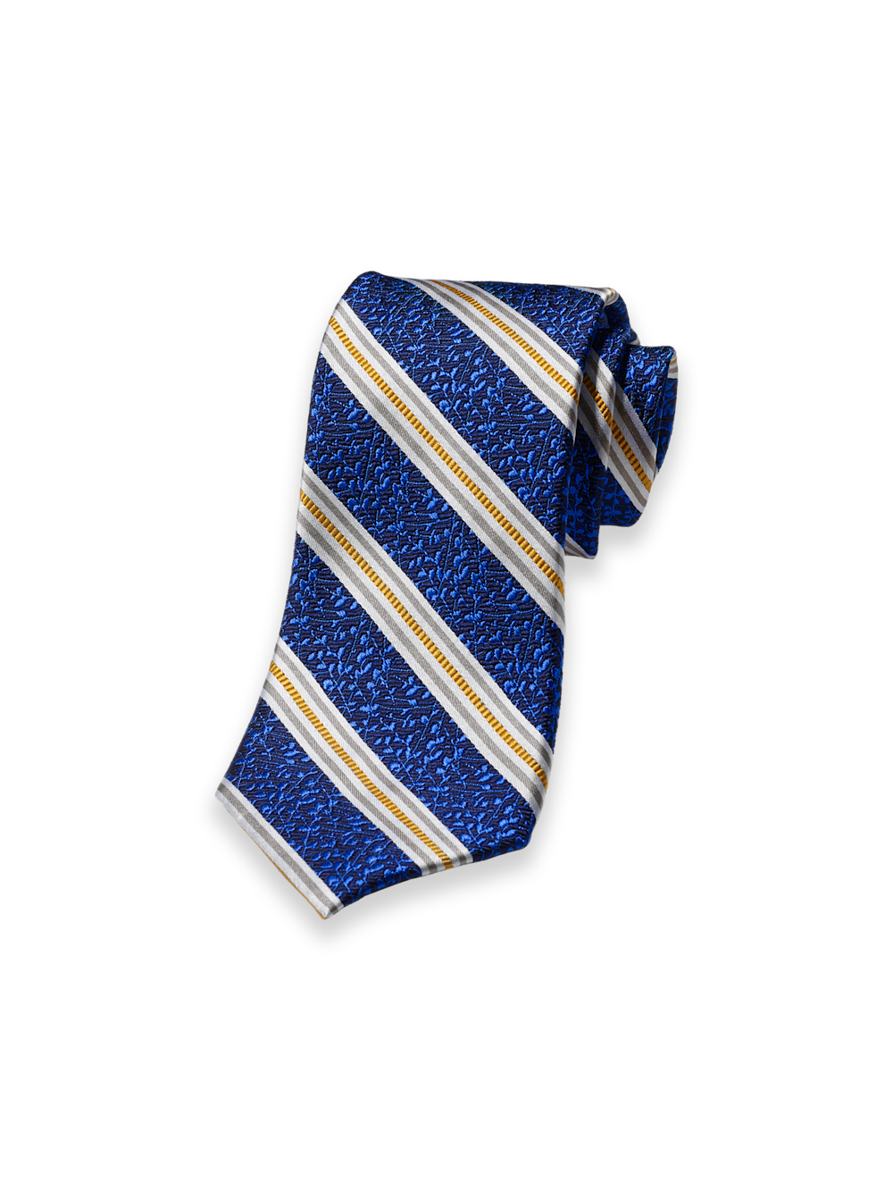 Product Image of Stripe Woven Silk Tie-Blue/Yellow