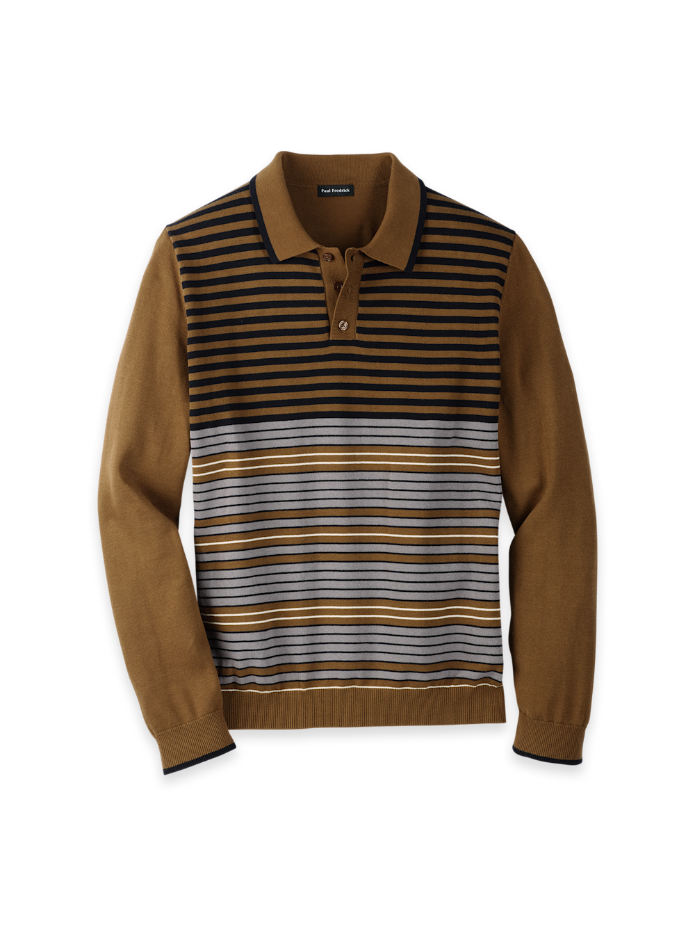 Cotton Three Button Polo - Brown – Paul Fredrick