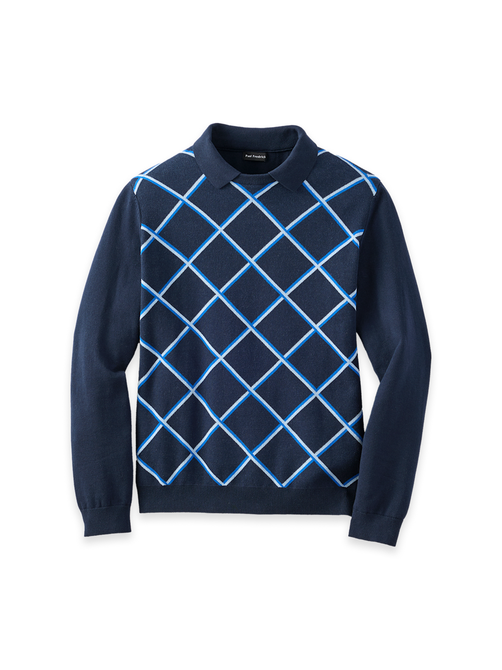 Product Image of Cotton Crewneck Polo-Navy