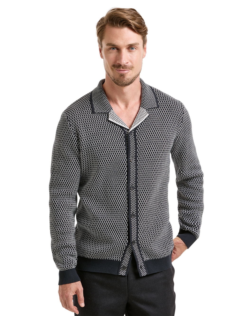 Alternate Image of Cotton Button Front Camp Sweater-1