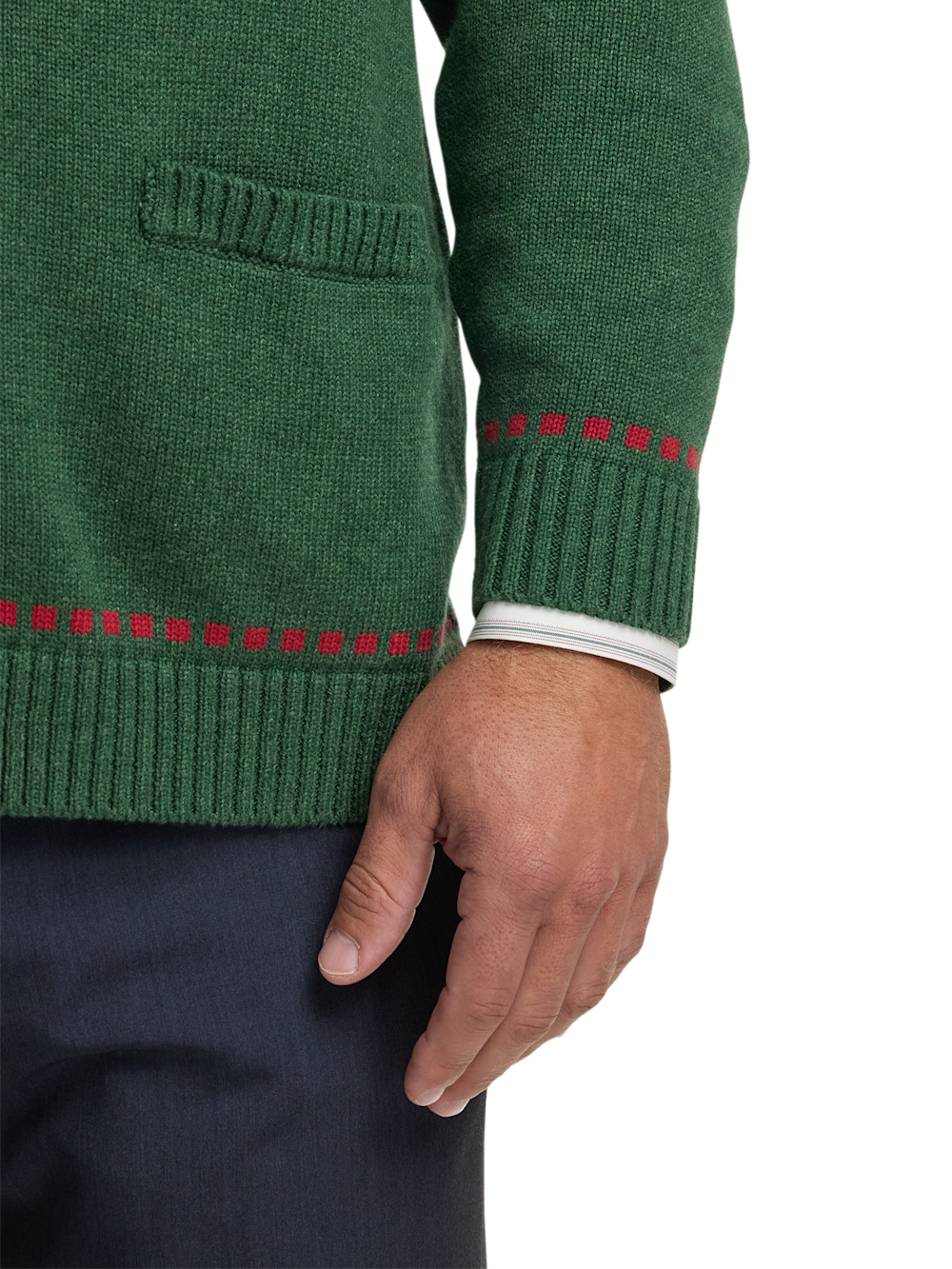 Alternate Image of Cotton Button Front Fair Isle Shawl Collar Cardigan Sweater-3