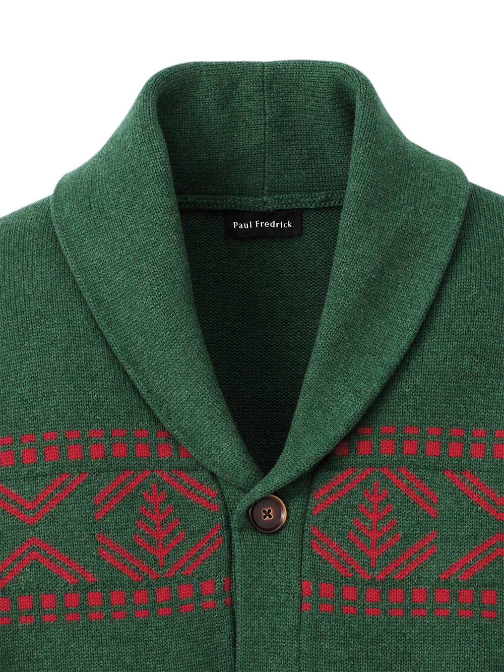 Alternate Image of Cotton Button Front Fair Isle Shawl Collar Cardigan Sweater-5