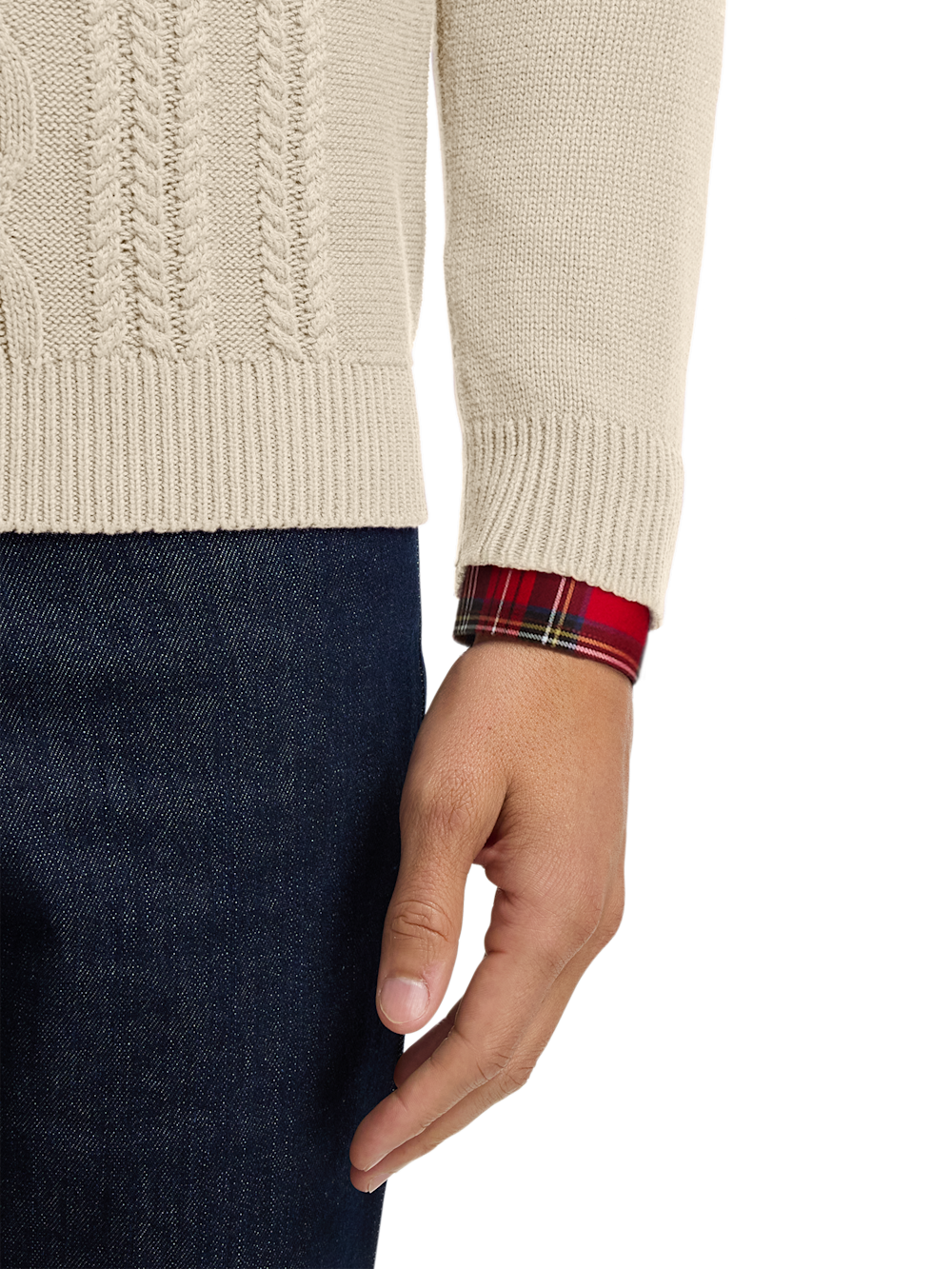 Alternate Image of Cotton Cable Full Zip Mock Neck Sweater-3