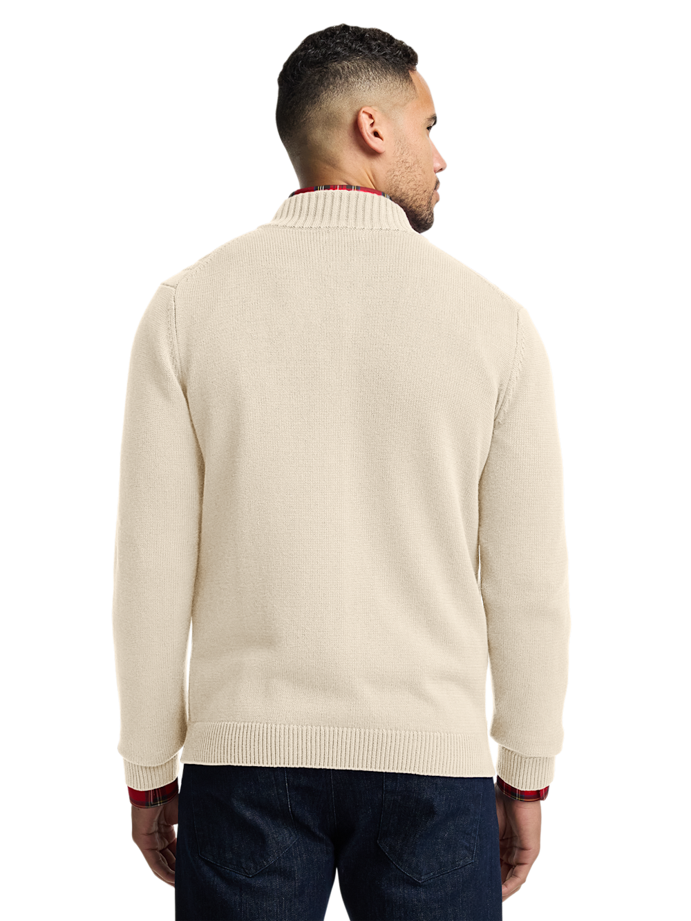 Alternate Image of Cotton Cable Full Zip Mock Neck Sweater-4