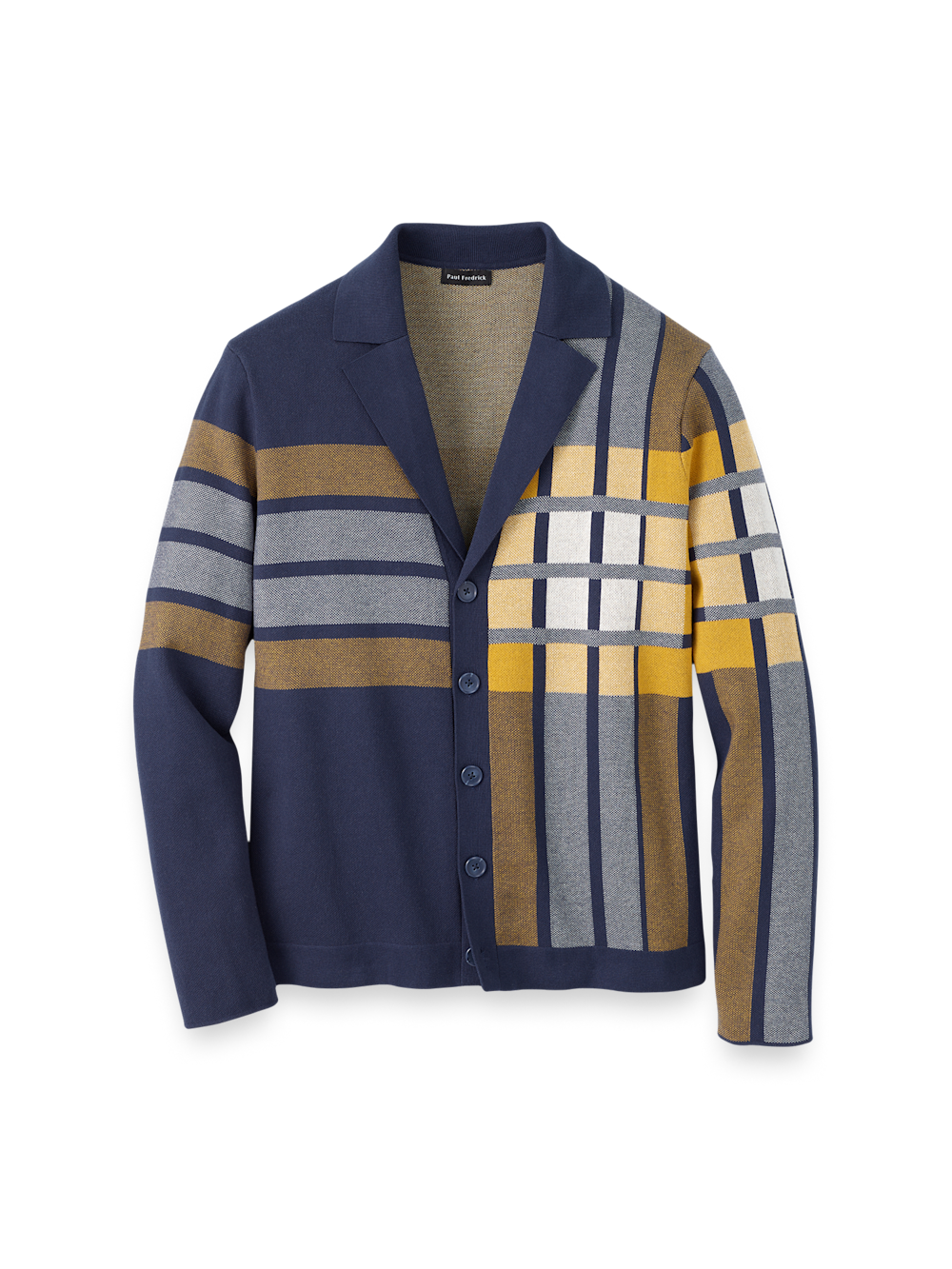 navy blue dress with yellow cardigan Cotton Notch Lapel Cardigan Sweater