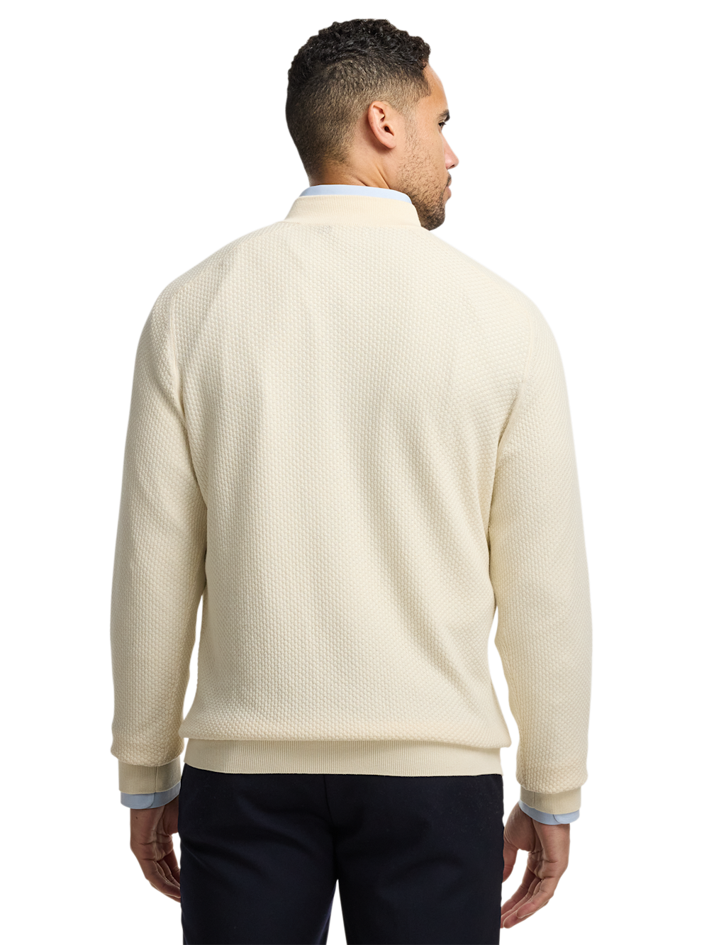 Alternate Image of Silk Cotton Cashmere Quarter Zip Mock Neck Sweater-4