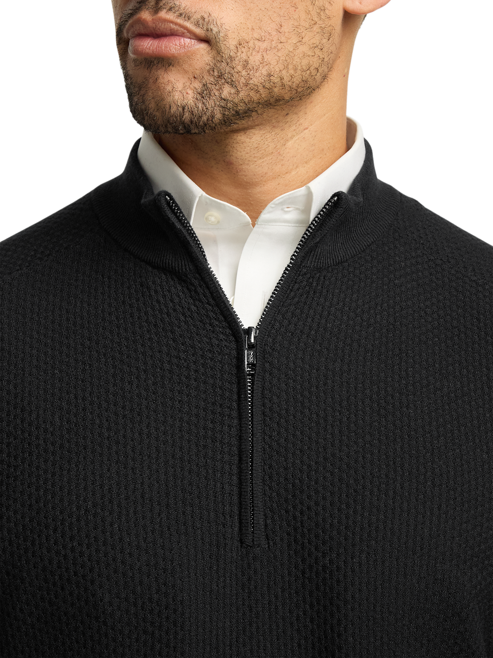 Alternate Image of Silk Cotton Cashmere Quarter Zip Mock Neck Sweater-2