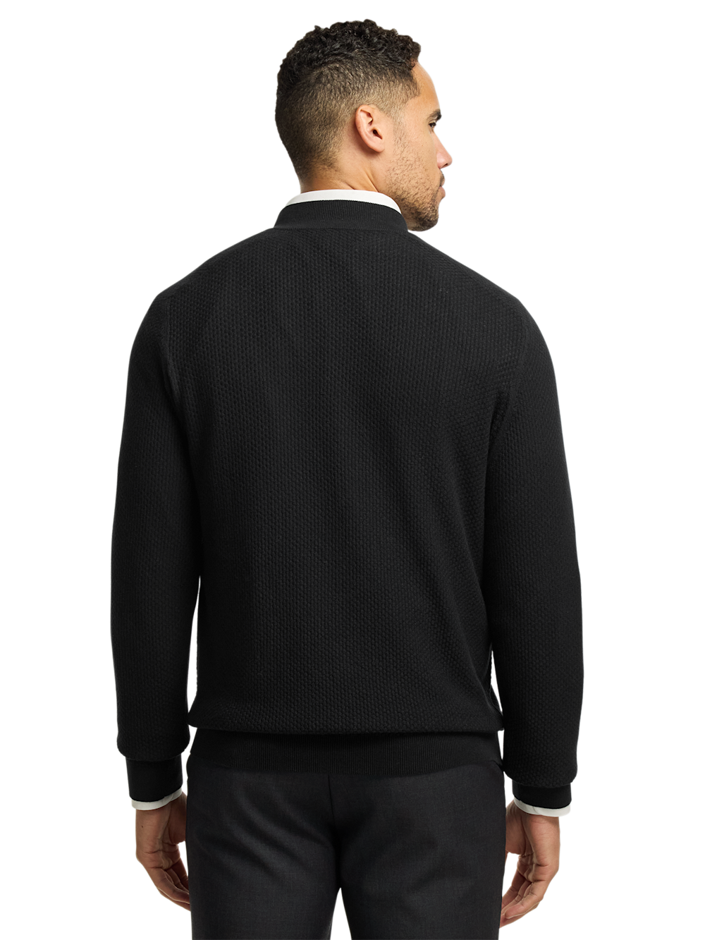 Alternate Image of Silk Cotton Cashmere Quarter Zip Mock Neck Sweater-4