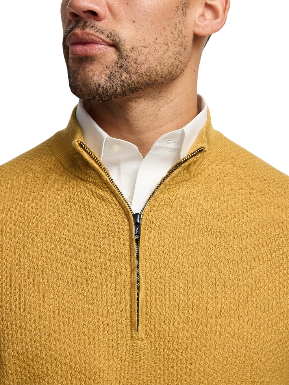 Alternate Image of Silk Cotton Cashmere Quarter Zip Mock Neck Sweater-2
