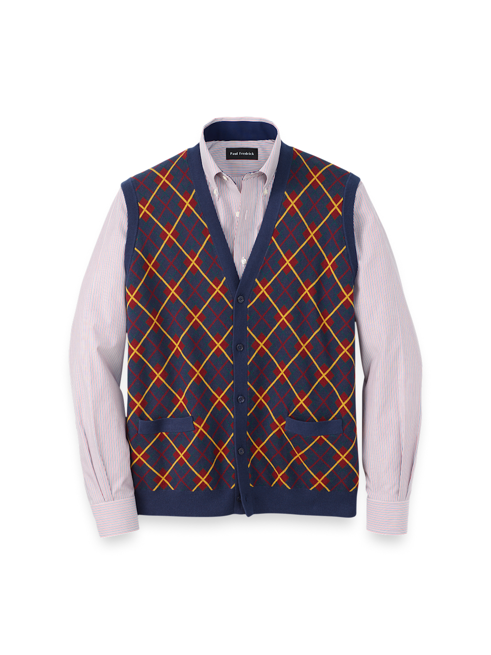 Radiant Contrast Button-Front V-Neck Cardigan