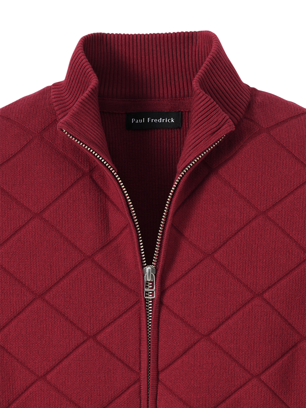 Alternate Image of Cotton Full Zip Mock Neck Sweater Jacket-5