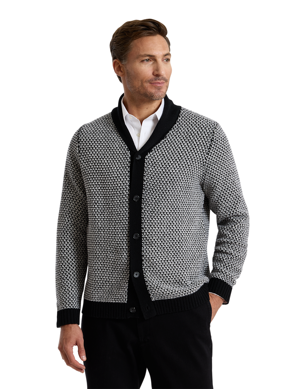 Alternate Shot of Men's black/white Knitwear