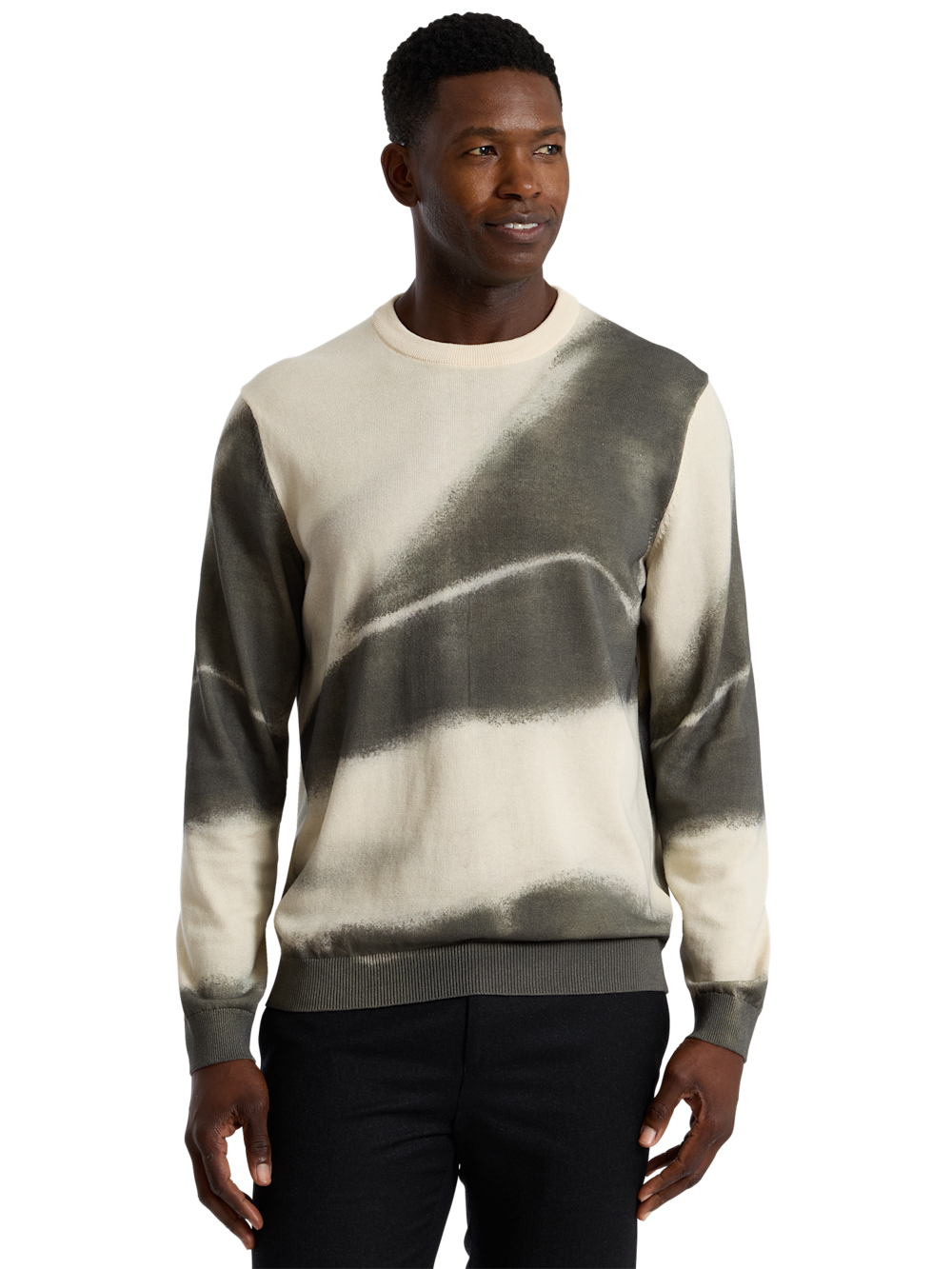 Alternate Shot of Men's black/ivory Knitwear