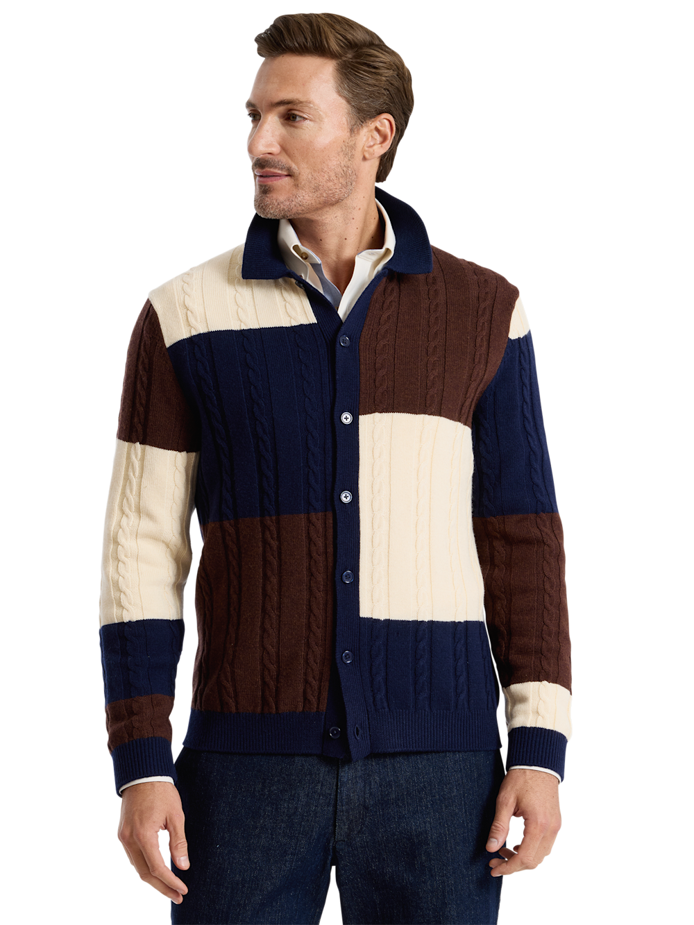 Alternate Shot of Men's brown/blue Knitwear