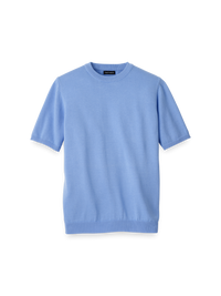 Supima Cotton Crew Neck Sweater - Blue