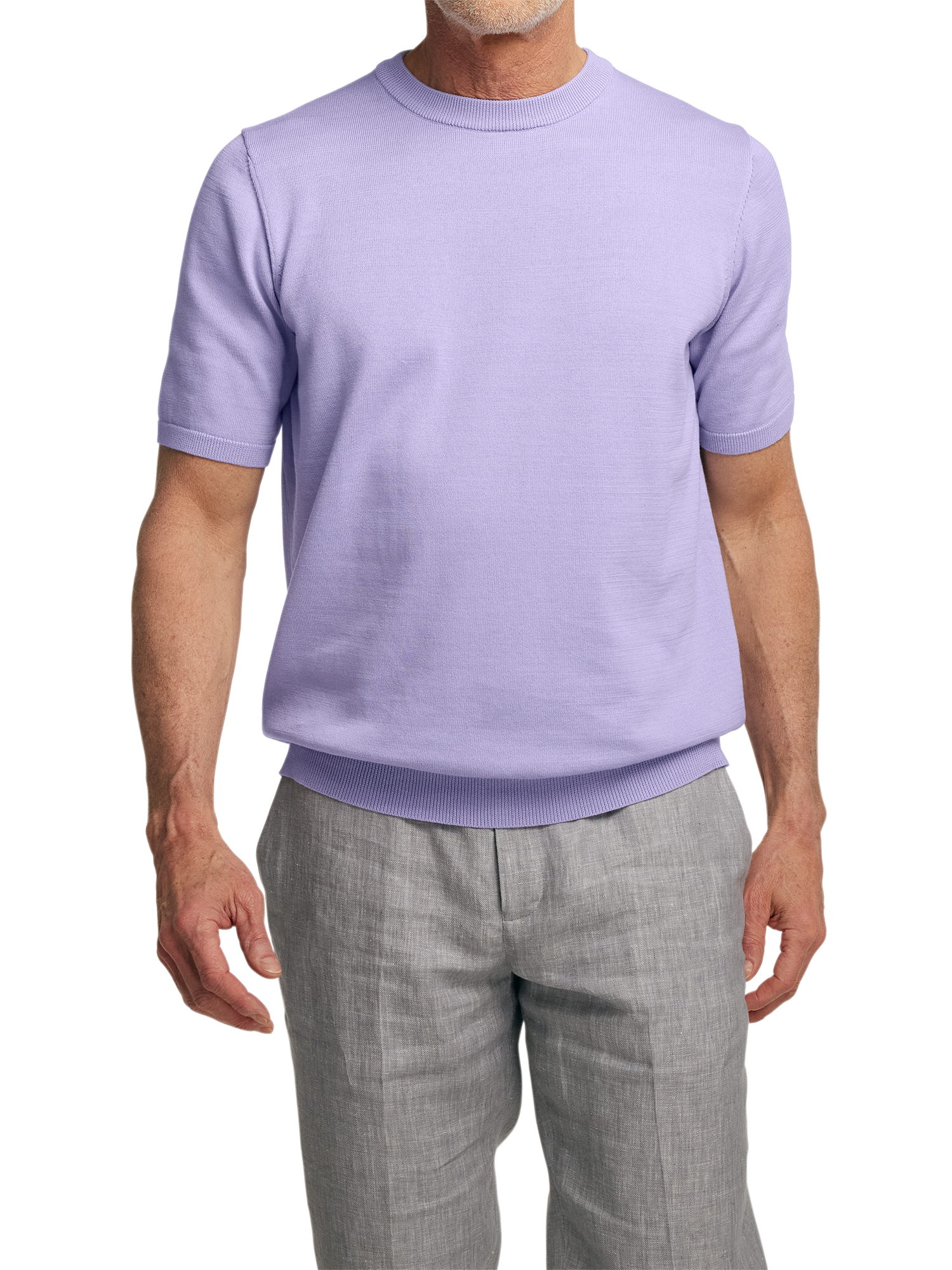 Supima Cotton Crew Neck Sweater - Lavender