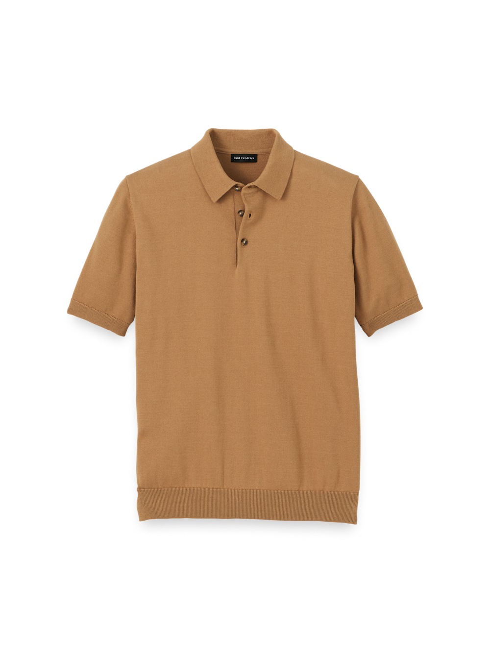 Product Image of Supima Cotton Three Button Polo-Light Brown