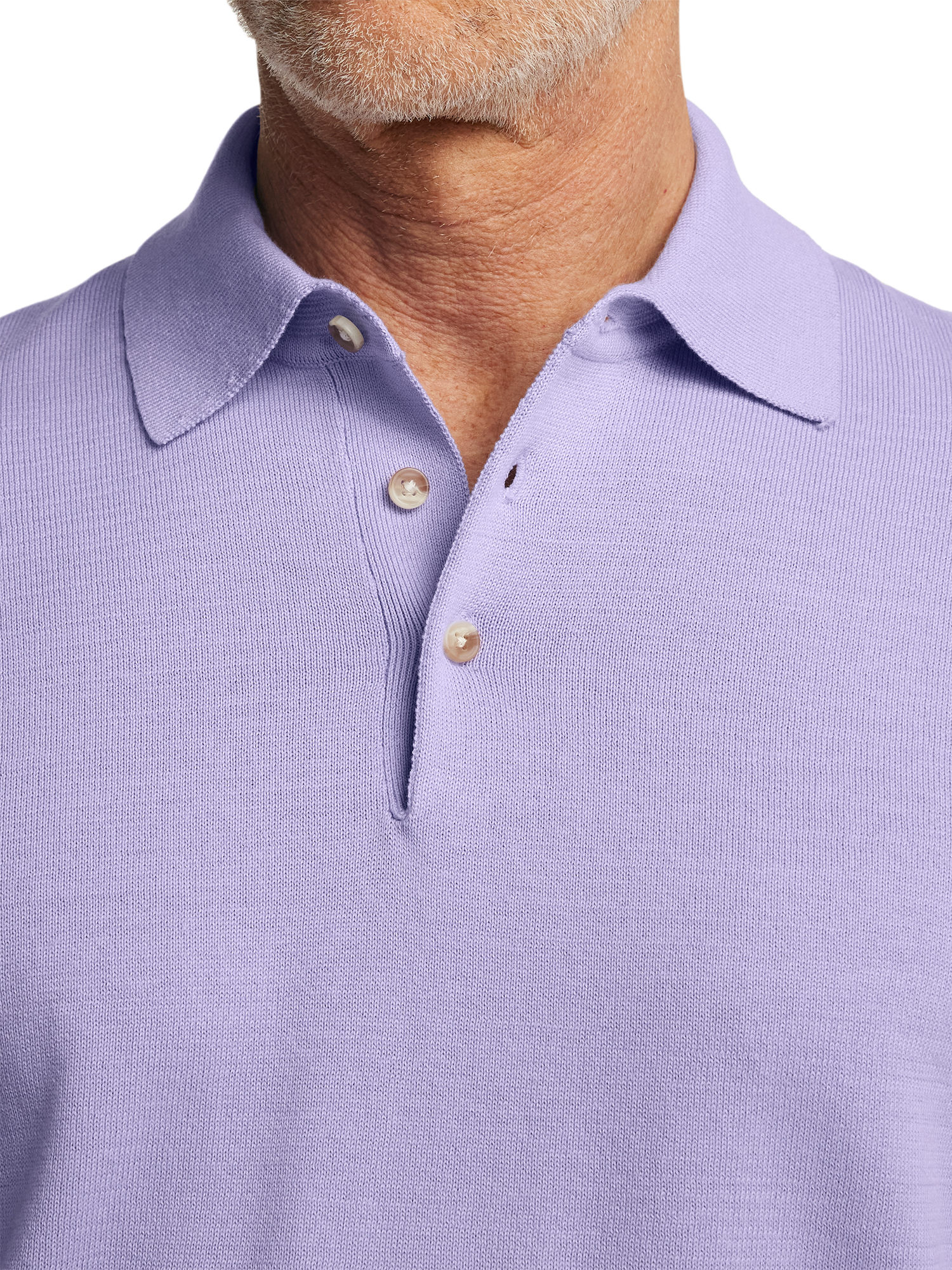 Supima Cotton Three Button Polo - Lavender