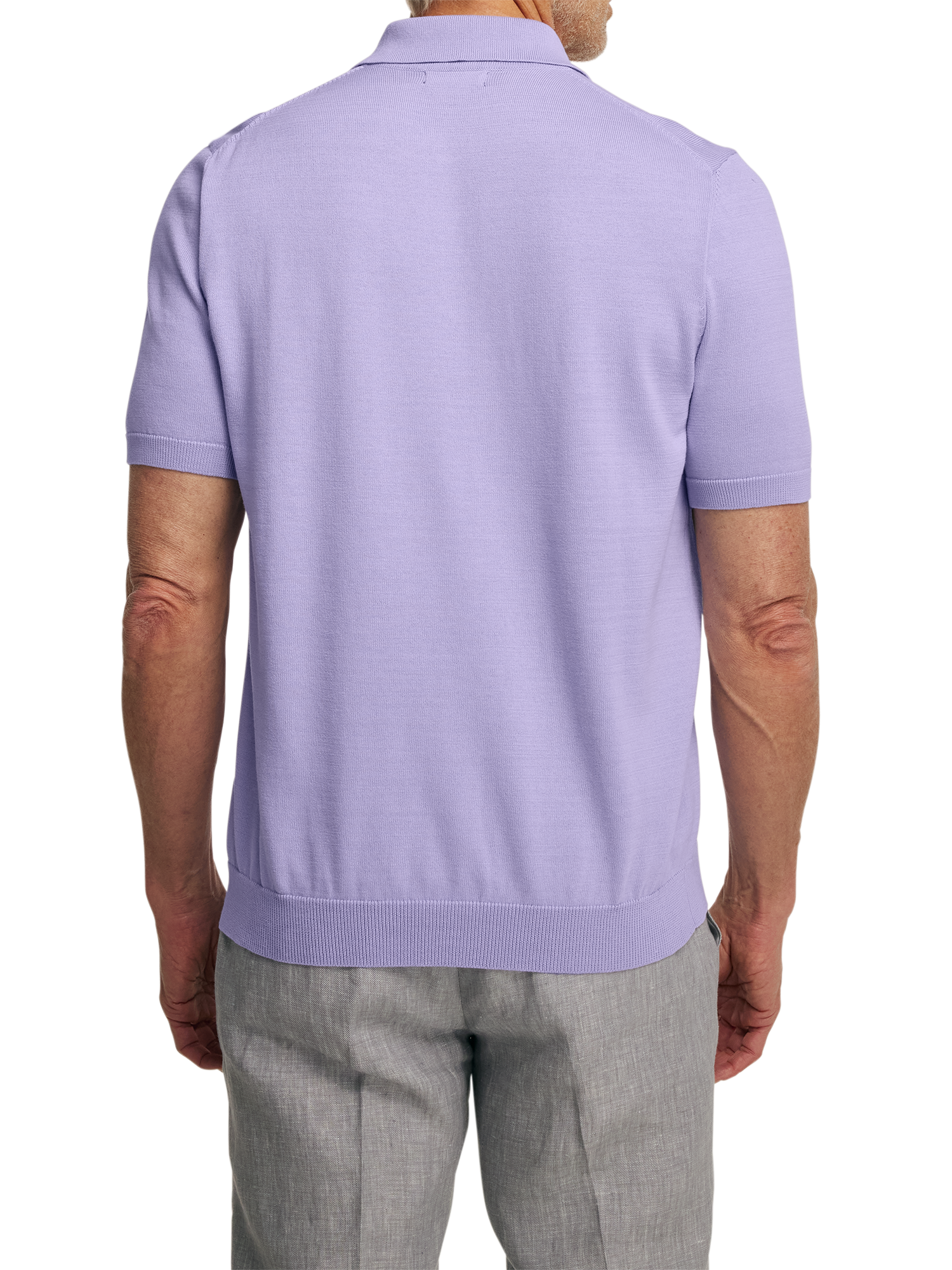 Supima Cotton Three Button Polo - Lavender