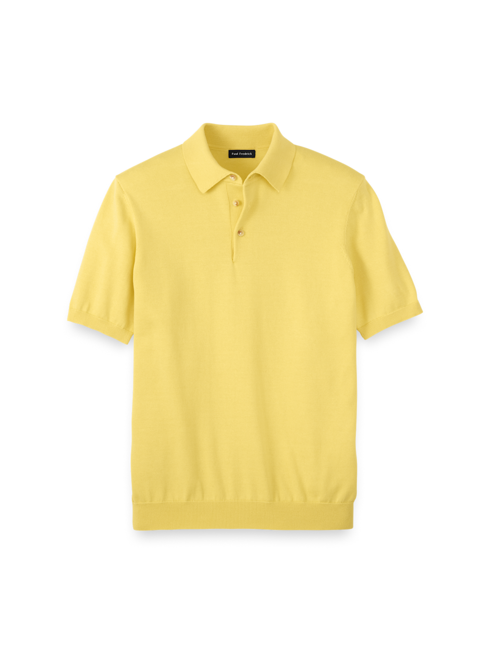 Product Image of Supima Cotton Three Button Polo-Light Yellow