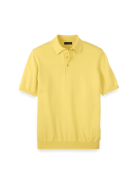 Supima Cotton Three Button Polo - Light Yellow