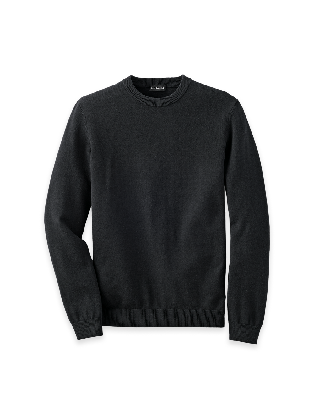 Product Image of Cotton Blend Crewneck Sweater-Black
