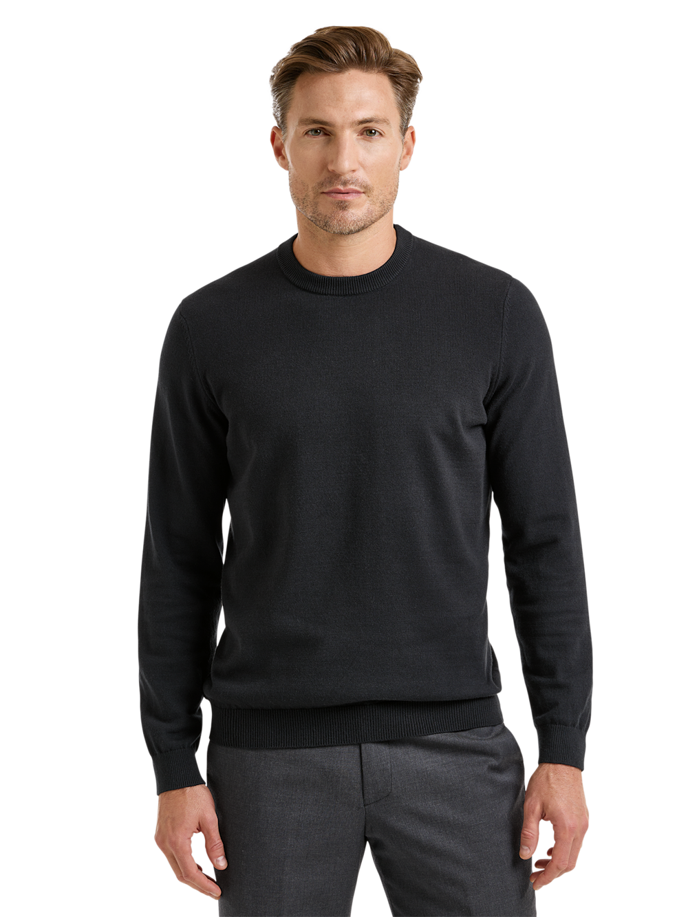 Alternate Shot of Men's Black Solid Knitwear