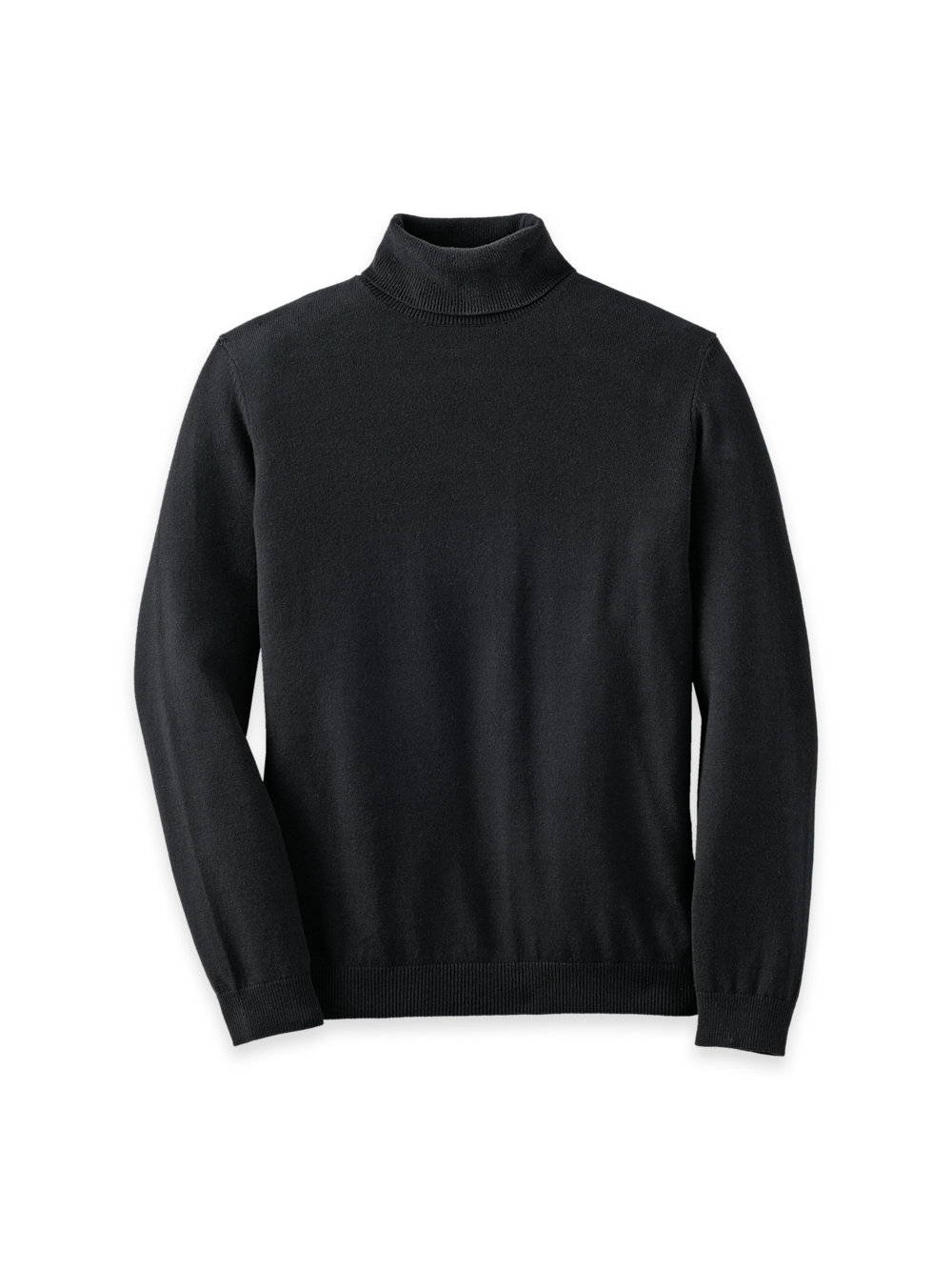 Product Image of Cotton Blend Turtleneck Sweater-Black