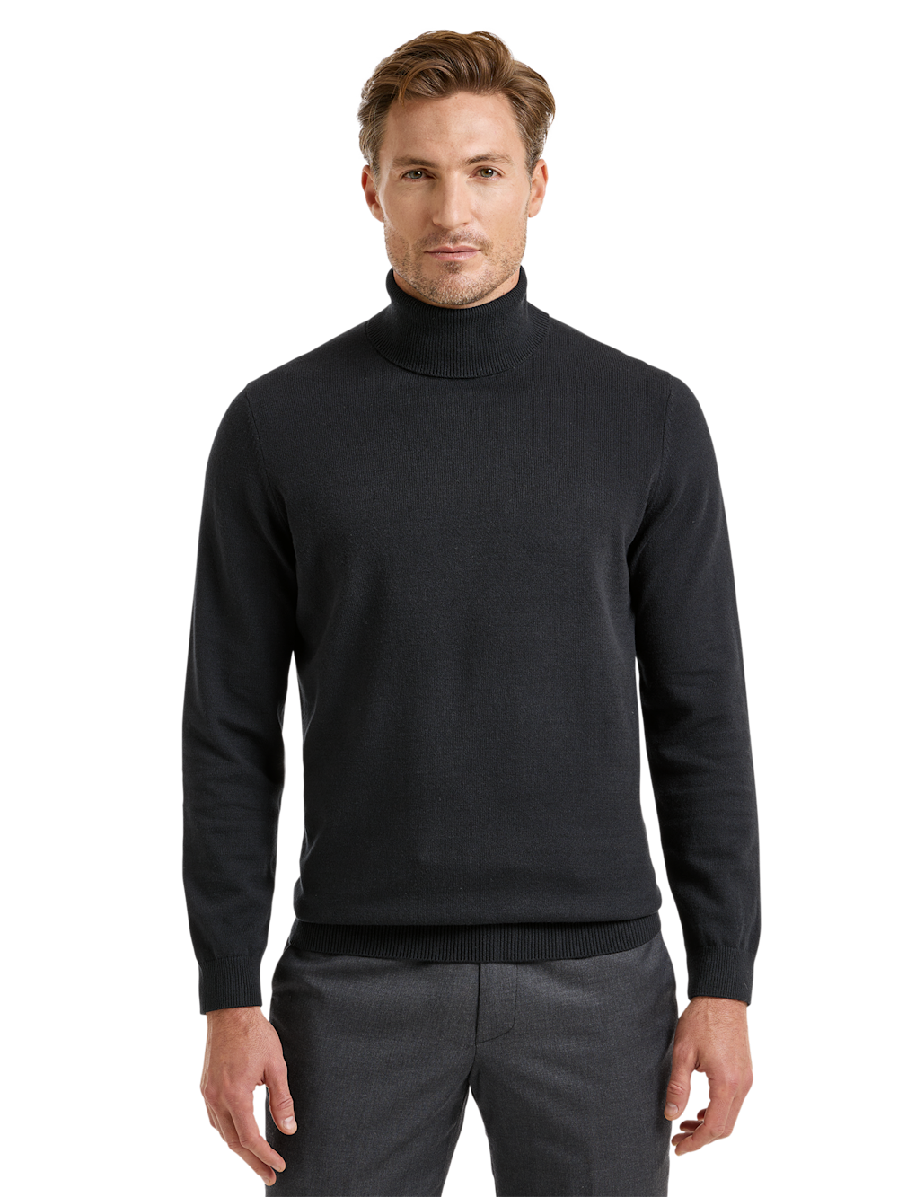 Alternate Shot of Men's Black Solid Knitwear