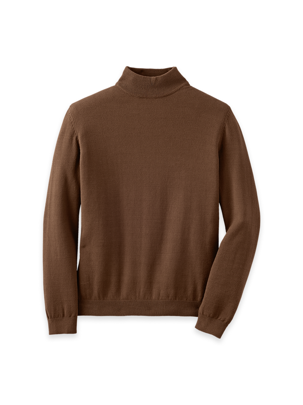 Product Image of Cotton Blend Mockneck Sweater-Brown