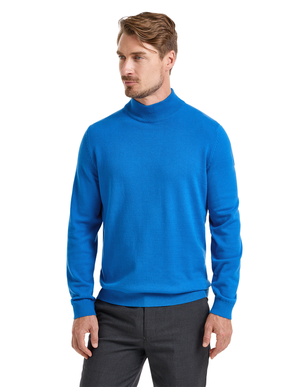 Alternate Shot of Men's Cobalt Solid Knitwear