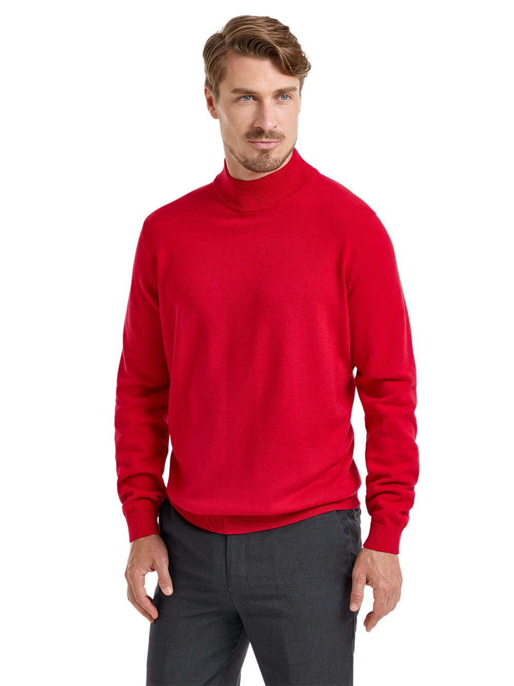 Alternate Shot of Men's Red Solid Knitwear