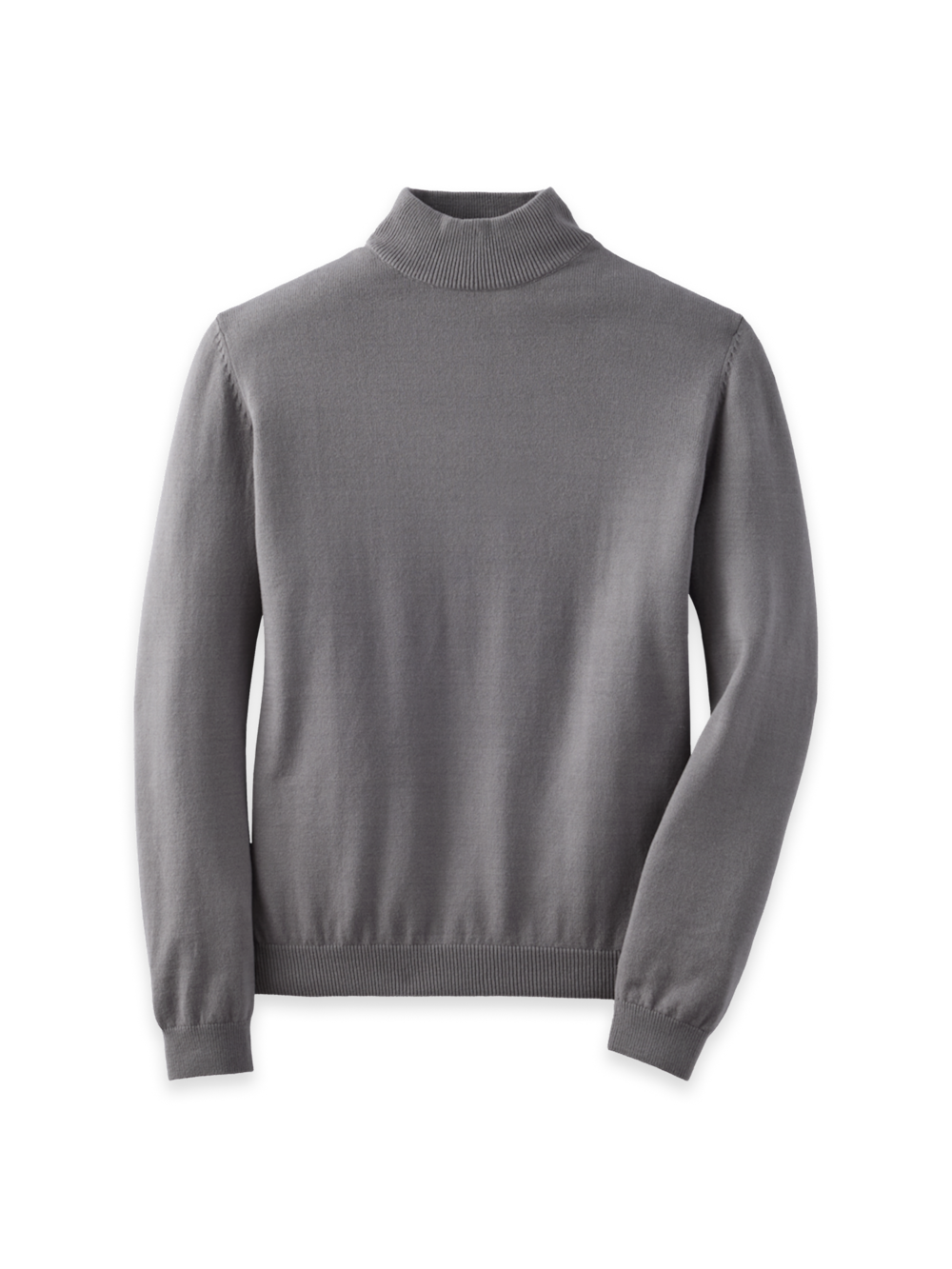 Product Image of Cotton Blend Mockneck Sweater-Medium Grey