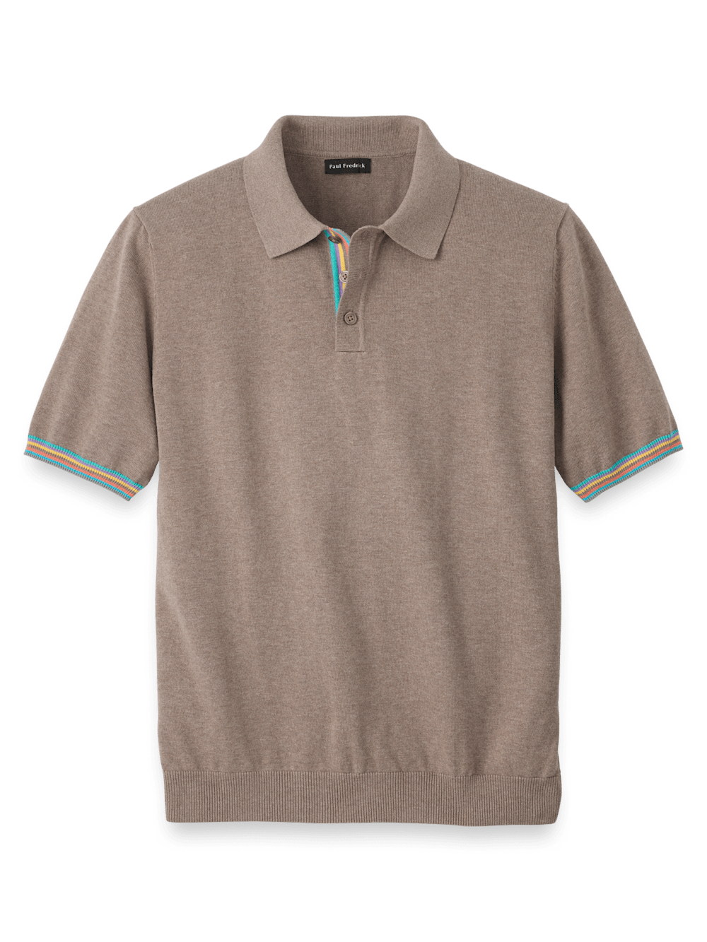 Cotton Three Button Polo Brown – Paul Fredrick - Main Image