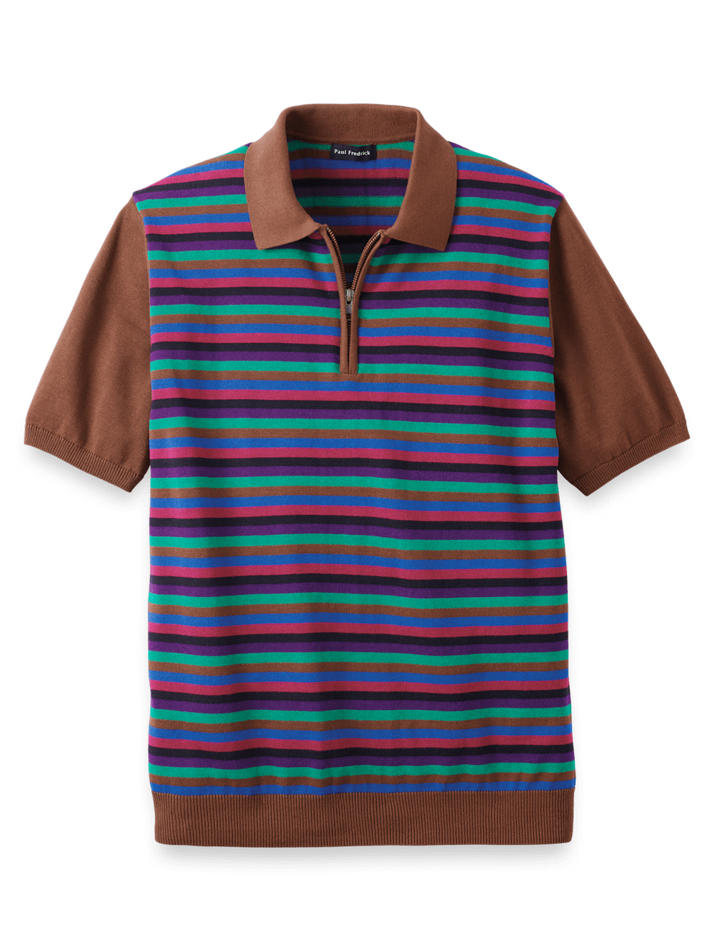 Cotton Quarter Zip Polo - Multi – Paul Fredrick