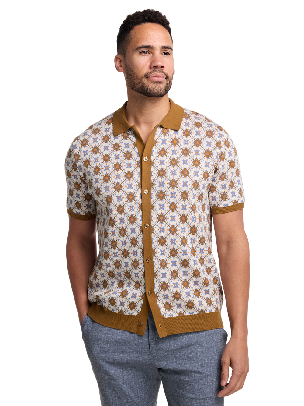 Alternate Image of Cotton Button Front Polo-1