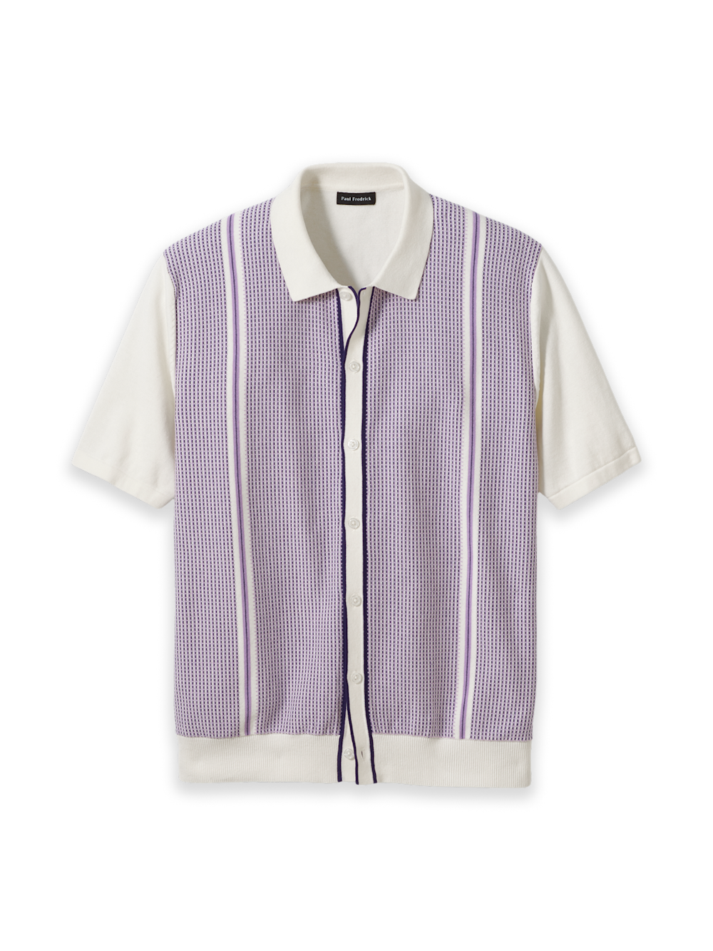 Product Image of Cotton Button Front Polo-Purple