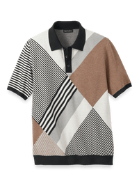 Cotton Three Button Polo - Multi