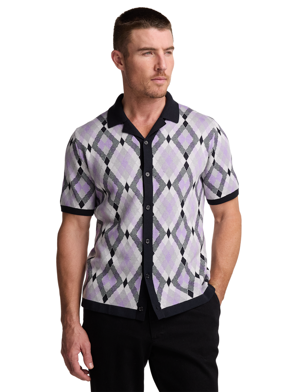 Alternate Image of Cotton Button Front Camp Sweater-1