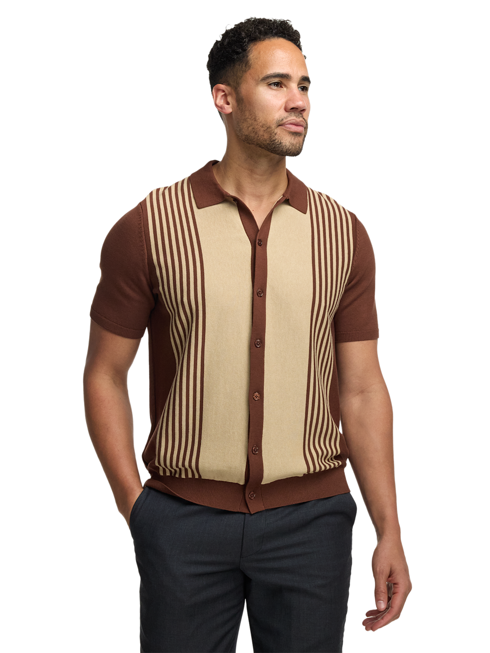 Alternate Image of Cotton Three Button Front Polo-1