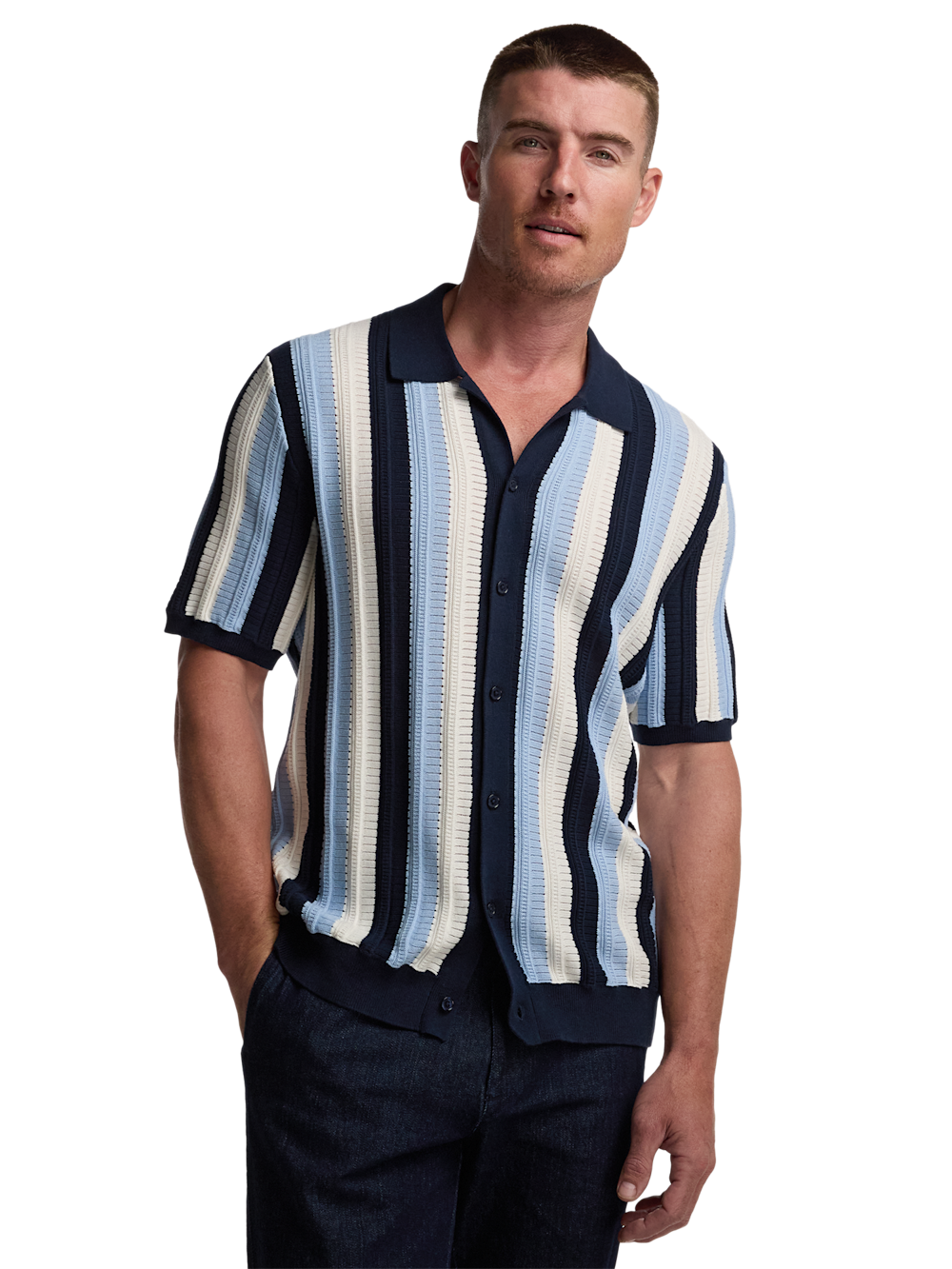 Alternate Image of Cotton Button Front Polo-1
